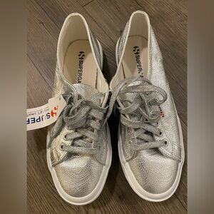 Superga Women's Metallic Silver Sneakers